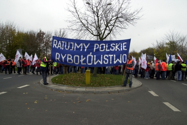 Protest rybaków łodziowych w Kiezmarku